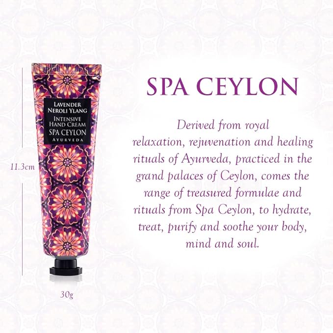 SPA CEYLON LAVENDER NEROLI YLANG Intensive Hand Cream | Travel Size Moisturising Hand Cream | Vegan | 30g