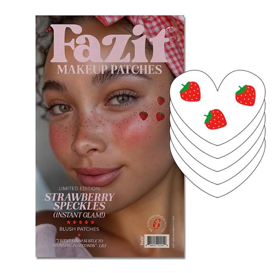 Fazit Makeup Patches - Face Makeup Patches - Beauty Face Makeup - Strawberry Speckles - Waterproof Strawberry Speckles - Temporary Face Strawberry Speckles For Women - 6 count