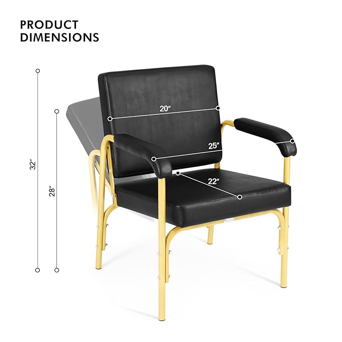 Artist hand Shampoo Chair for Salon Reclinng Salon Chair Barber Chair Hair Stylist Chair Auto Recline Chairs Shampoo Spa Beauty Equipment(Gold)