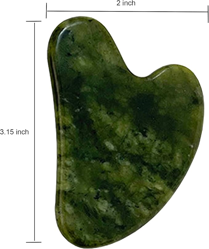 OXT Gua Sha, Premium Gua Sha Facial Tools, Guasha Tool for Face Upgraded, Guasha Natural Jade Stone (Dark Green)