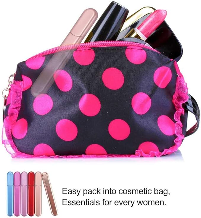 Premium Glass Nail File with Case, Crystal Diamond Salon Best Beauty Nail Buffer for Natural and Acrylic Nails Christmas Gift for Woman and Man,Blue