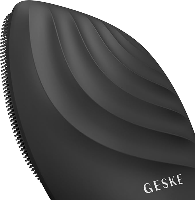 GESKE SmartAppGuided™ Sonic Facial Brush 5 in 1 | Vibrating Electric Facial Cleansing Brush | Soft Silicone Brush | Professional Facial Cleanser | Skin Cleanser & Exfoliator | Face Massager