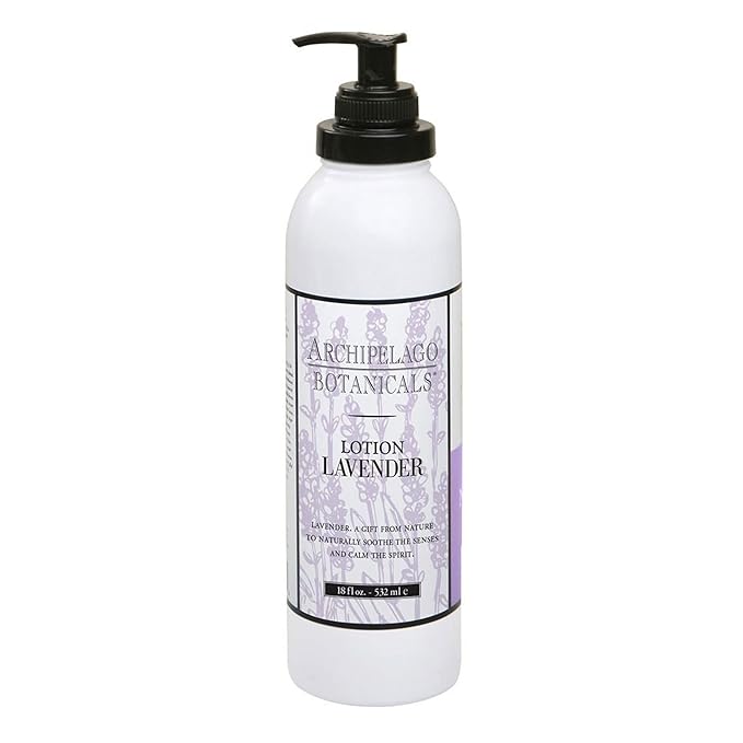 Archipelago Botanicals Lavender Lotion, Luxurious and Hydrating Lotion for Soft and Nourished Skin, Scented Body Lotion Free from Parabens, Phthalates and GMOs (18 oz)