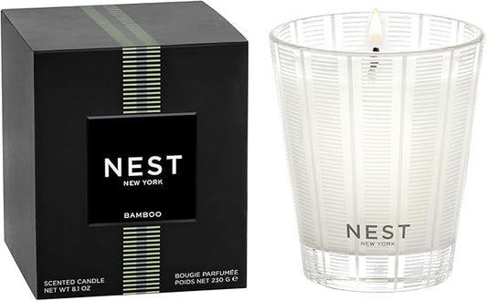 NEST New York Scented Classic Candle, Bamboo - 8.1 oz - Up to 60-Hour Burn Time - Reusable Glass Vessel