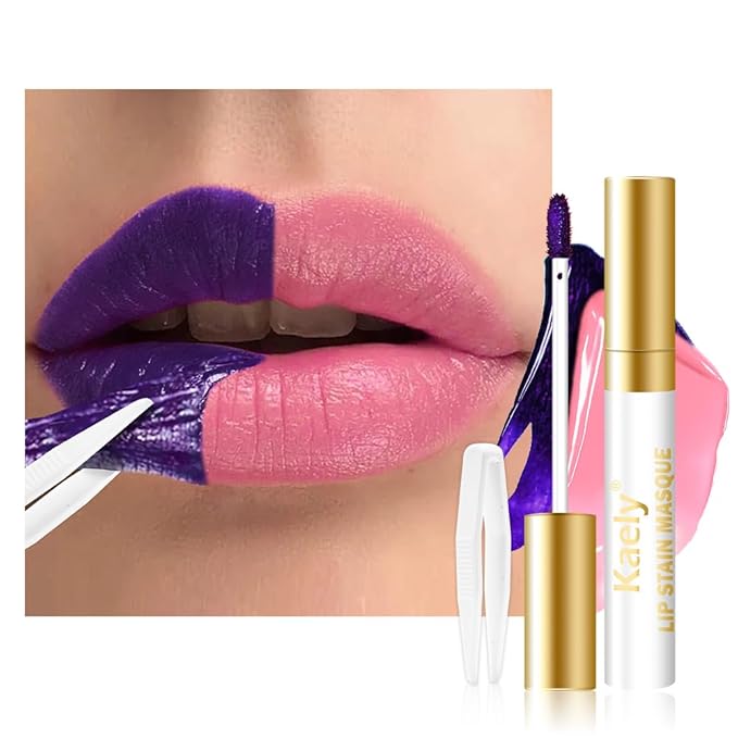 Kaely Light Rose Lip Stain Peel Off Masque, Long Lasting Waterproof Smudge Proof Lip Tint, Non-Transfer Semi Permanent Lipliner Tattoo with Tweezer, Matte Finish, Vegan & Cruelty-Free, 05