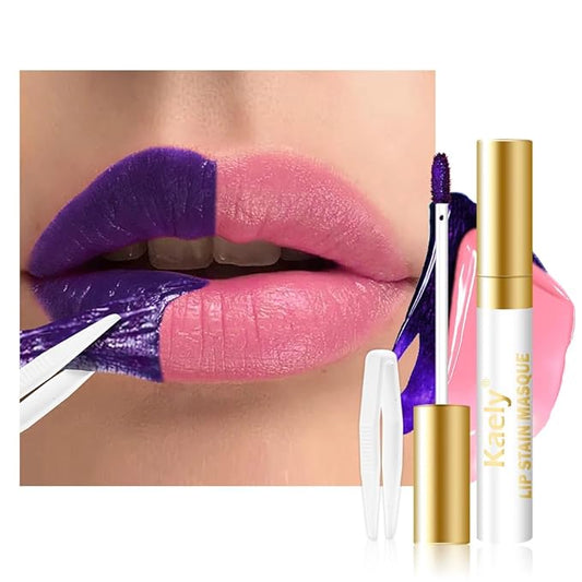 Kaely Light Rose Lip Stain Peel Off Masque, Long Lasting Waterproof Smudge Proof Lip Tint, Non-Transfer Semi Permanent Lipliner Tattoo with Tweezer, Matte Finish, Vegan & Cruelty-Free, 05