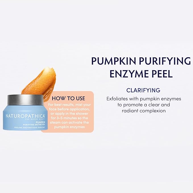 Naturopathica Pumpkin Purifying Enzyme Peel, Clarifying and Exfoliating Face Mask, Facial Mask with Lactic Acid to Help Unclog Pores and Clear Acne, 1.69 fl oz