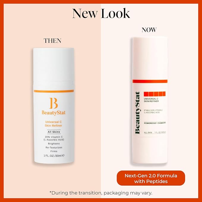 BeautyStat Universal C Skin Refiner - Vitamin C Serum for Face, 20% Pure L-Ascorbic Acid - Created by a 20+ Year Skincare Veteran Cosmetic Chemist (30ml / 1.0 oz)