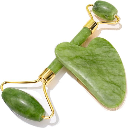 ROSELYNBOUTIQUE Gua Sha Facial Tools & Jade Roller Original Face Massager for Puffiness Wrinkless Skin Care Routine - Self Care Gift for Men Women
