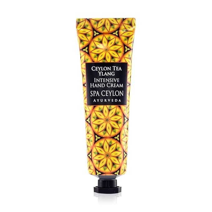 SPA CEYLON CEYLON TEA YLANG Intensive Hand Cream | Travel Size Natural Hand Moisturizer | Mango, Tea, and Coconut Hand Cream | Hydrating and Vegan | 30g