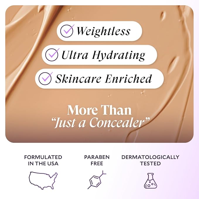 Fièra Luxury Concealer & Foundation with Anti-Aging Ingredients - Full Coverage for Dark Circles, Wrinkles, Fine Lines, and Spots, All-Day Wear For Mature Skin - Sand, 0.5 FL. OZ. / 15 ML