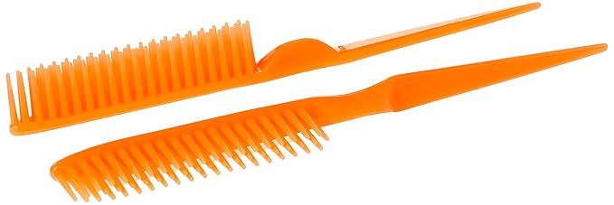 3 Row Styling Comb For Detangling, Defining And Separating Curls (Orange)