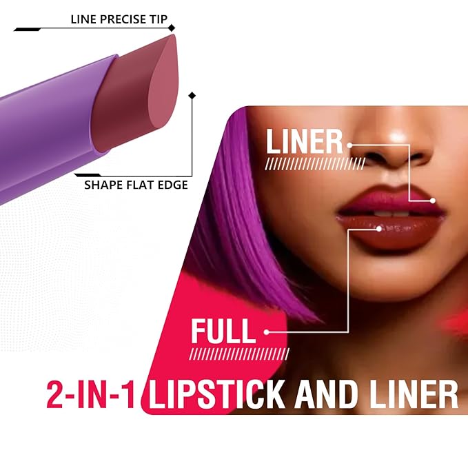 BestLand 6Pcs 2-in-1 Lipstick and Liner Lip Combo Set, Soft Sculpt Nude Collection – Creamy Matte Lip Crayon with Flat Edge Tip, Gradient & Ombre Lip Effect, MLBB Shades, Fuller Looking Lips