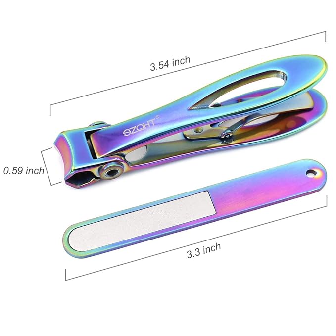 SZQHT Ultra Wide Jaw Opening Toenail Clippers Nail Clippers for Thick Nails Cutter for Ingrown Manicure Set,Pedicure Kit,Men & Women (Prismatic)