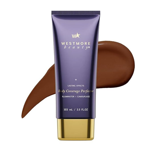 Westmore Beauty Body Coverage Perfector – Waterproof Leg & Body Makeup - Tattoo Cover Up Makeup - 3.5 Oz (Deep Radiance)