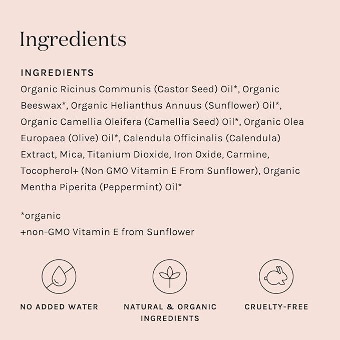 Kari Gran Lip Whip | Moisturizing Lip Balm with Organic Oils | Clear Glossy Sheen + Peppermint | Rich Buttery Texture, Hydrates & Protects | Non-GMO, Organic Ingredients, Made in USA (Rosie Gold)