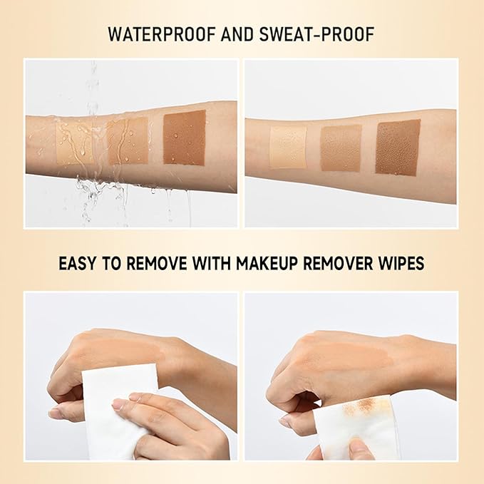 Leg Makeup Waterproof No Transfer, Leg Vein Cover up Makeup, Long-Lasting Body Concealer Makeup Lotion, Coverage for Vein, Scar, Tattoo for All Skin Tones (Bronze)