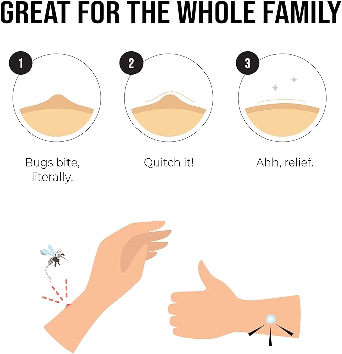 quitch Bug Bite Itch Relief Patch FSA Eligible, Summer Travel Essentials for Kids, Mosquito Bug Bite Thing Alternative, Summer Camp Essentials Itch Relief, Baby hydrocortisone Cream Alternative