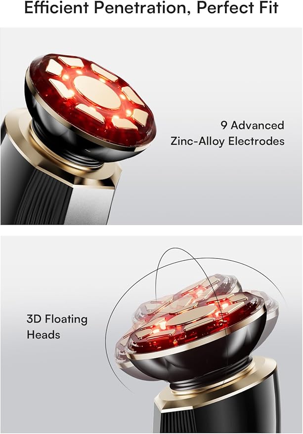 INIA 3-in-1 Skin Tightening Device True Beauty Glow Facial Massager Red Light Therapy for Face and Neck