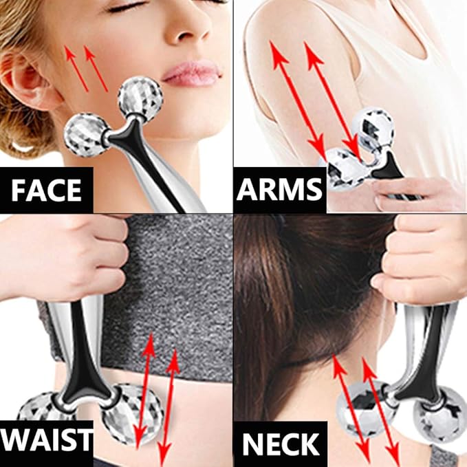 SUPANT V Facial Roller Massager, Reduce Wrinkles in Neck and Eyes, Massage for Lymphatic Drainage, Face Lifting, Reduce Puffiness, Skin Tightening & Collagen Production, Clear Toxins