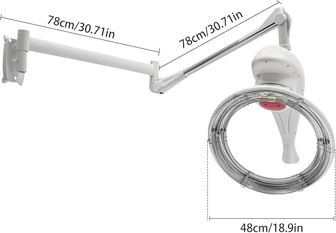 Hair Treatment Machine, 950W Wall Mount Orbiting Rotating Hair Processor for Salon Spa Family, Time Adjustable, White(Style 8)
