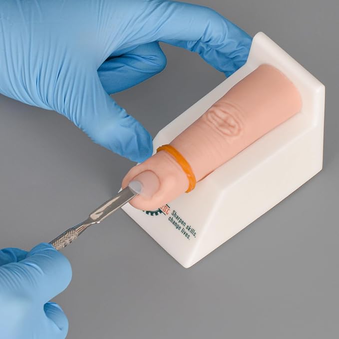 Ingrown Nail Trainer Kit with Base, Ingrown Nail Simulator for Medical Education, Wound Care Training Model