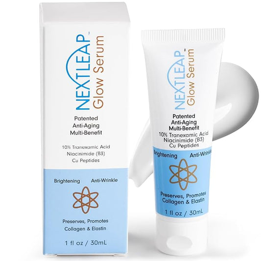 Tranexamic Acid Serum 10% (Ultra-Pure) with Niacinamide & Copper Peptides - Gentle Lightweight Serum-Cream Hybrid for Dark Spots, Lines and Wrinkes, Uneven Skin Tone - 1 Fl Oz