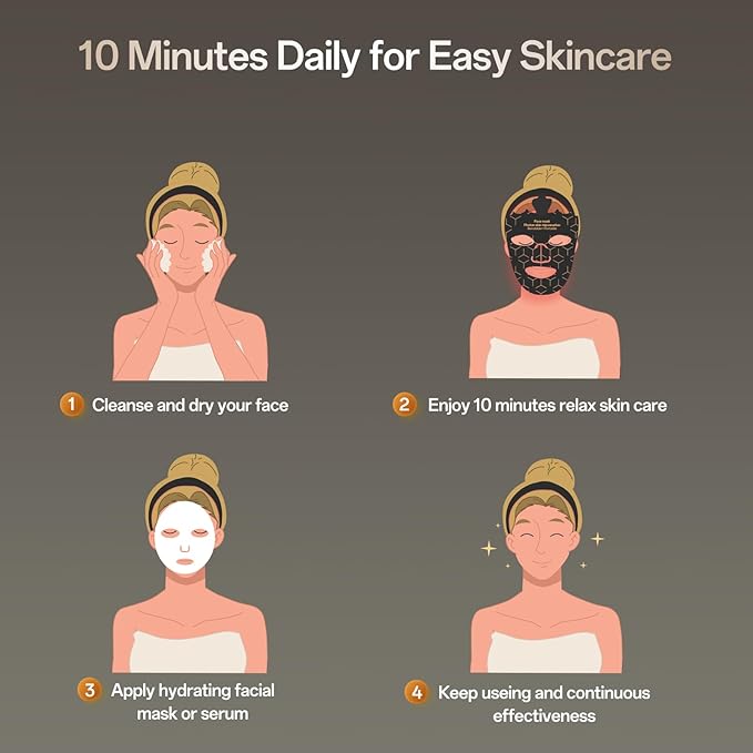 Red Light Mask for Face Women - 7 Colors Red Light Face Mask, Face Mask Skincare at Home, Cordless Device, Skin Care Mask Suitable for Women