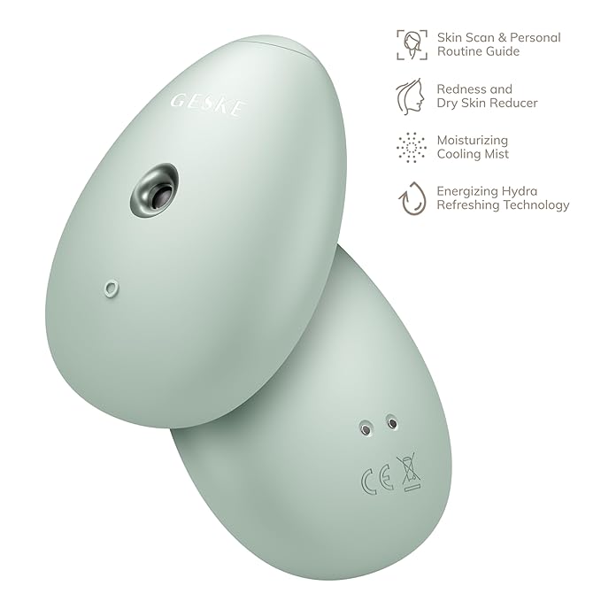 GESKE SmartAppGuided™ Facial Hydration Refresher | 4 in 1 | Water Atomizer | Moisturizing Spray Machine | Face Mister | Humidifier for Natural Glow | Reduce Redness & Dry Skin