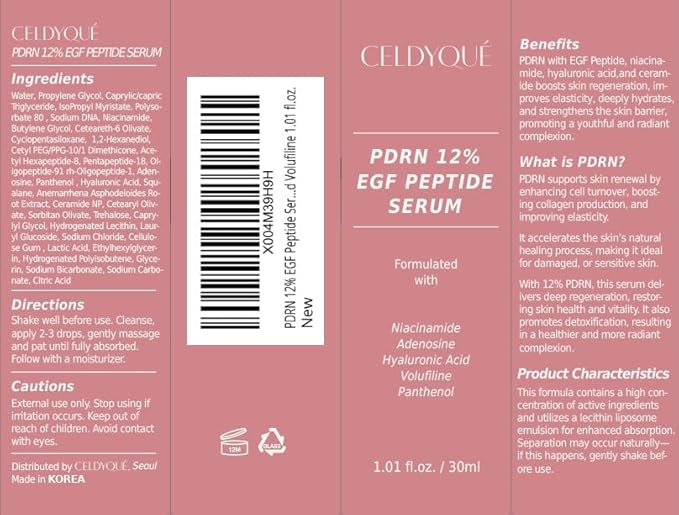 Salmon DNA PDRN 120,000 ppm EGF Peptide Microneedling Serum w/Volufiline, Phyto PDRN 12%, Growth Factor - Anti-Aging Face Serum with Niacinamide, Hyaluronic Acid 1 Fl Oz Korean Skincare