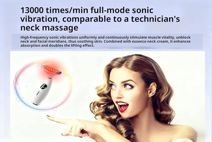 Facial Sculptor with Red Light Therapy, Microcurrent & Vibration Massager, Portable Anti-Aging Device for Face and Neck Care, Wrinkle Reducer Face Lift Tool (White) – Valentine’s Gift