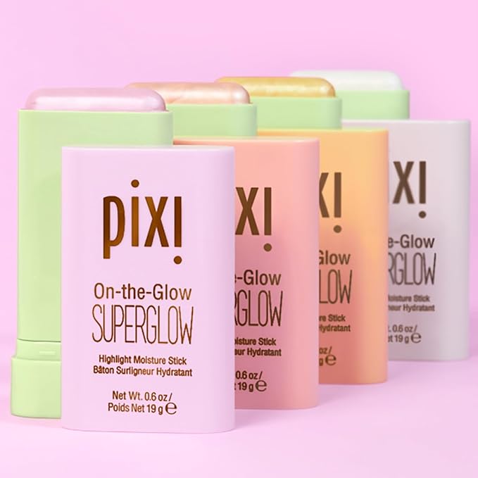 Pixi On-the-Glow SuperGlow | Shade GildedGold | Hydrating Highlighter Stick with Ginseng, Aloe Vera & Fruit Extracts | For Cheeks & Brow Bones | 19g / 0.6oz | Paraben-Free Luminous Natural Highlight