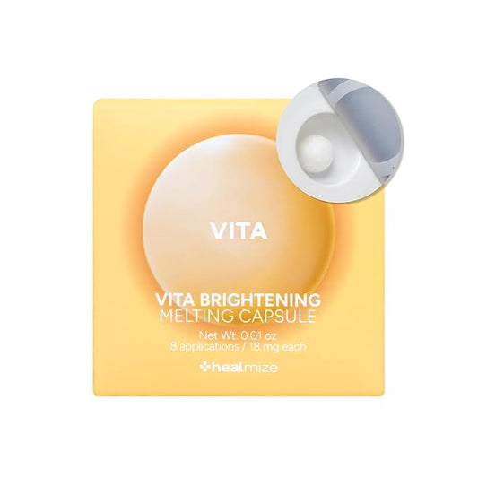 Vita Brightening Melting Capsule – Vitamin C for Bright and Radiant Skin | Korean Skin Care for Sensitive Skin | Booster for Brightening Serum, Toner & Moisturizer | 8 Capsules