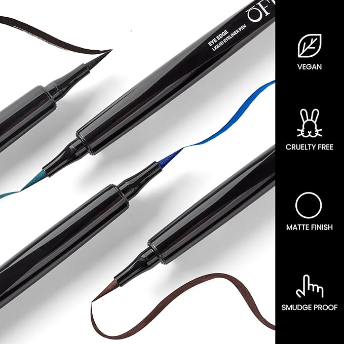 OFIR Eye Edge Liquid Eyeliner Pen | Water and Smudge Proof | Long Lasting Matte Finish, Soft Tip with Bold Pigment | Cruelty Free Formula | Black Eyeliner for Women | Sapphire - Navy | 0.04 Fl Oz