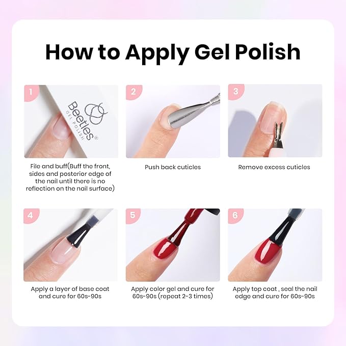 Beetles Gel Nail Polish Kit with U V Light, 55 Colors Gel Polish 81 Pcs Nail Stuff Kit for All Seasons with Base and Matte&Glossy Top Coat Color Enchantment Plus Soak Off Gifts for Women Girls Teen