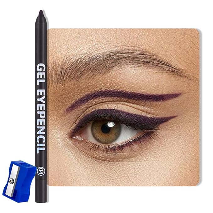 Mauve Taupe Matte Gel Eyeliner Pencil, Multi-Use Waterline Eyeliner with Sharpener, Sharpenable Eye Liner Waterproof Smudge Proof, High Pigmented Eye Makeup Liners, Vegan & Cruelty-Free 04