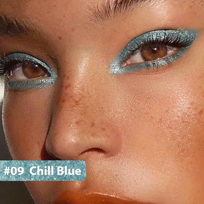 Kaely Chill Blue Waterline Pencil Eyeliner, Sharpenable Multi-Use Gel Eyeliner Pencil, Eye Liner Waterproof Smudge proof, Smooth Eye Makeup Liners, delineador de ojos contra el agua, 09