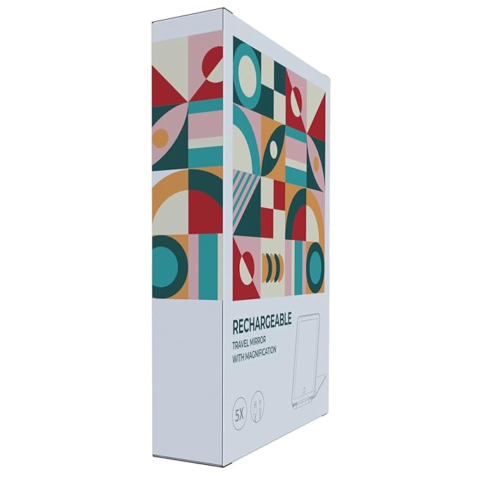 FUNTOUCH Rechargeable Portable Makeup Mirror with 72 LED Lights, Travel Lighted 1X/5X Magnification, 3 Color Lighting,Dimmable Touch Screen, Tabletop Folding Cosmetic Lights