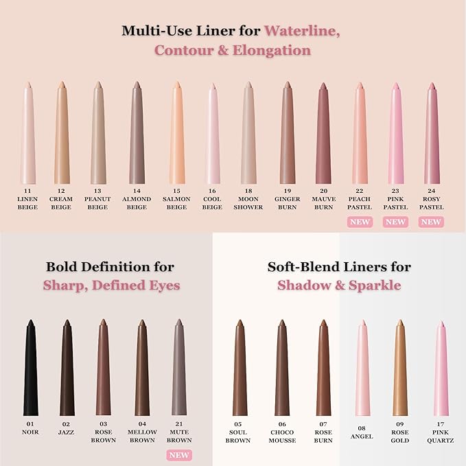 BBIA Last Auto Gel Eyeliner 17 Color – Multi-Use Longwear & Waterproof Mechanical Eye Liner Easy Drawing with Smooth Texture Smudge-Resistant Shadow & Glitter Vegan Korea Eye Makeup (12 CREAM BEIGE)