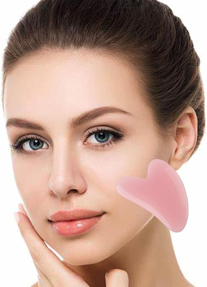 Body Gua Sha Tool Cellulite Guasha Tool for Body Large Body Massage Tools (Natural Resin) Lymphatic Drainage Tool Guasha Tool for Face，Back, Legs, Women's Body Shaping Tools (Pink)