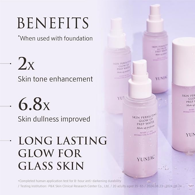Skin Perfecting Glow Up Prep Water Makeup Fixer(1.69 fl oz) – Lightweight Fine Mist for Long-Lasting Makeup, Glow Booster, Smooth Radiant Skin Finish, Korean Skincare by YUNJAC