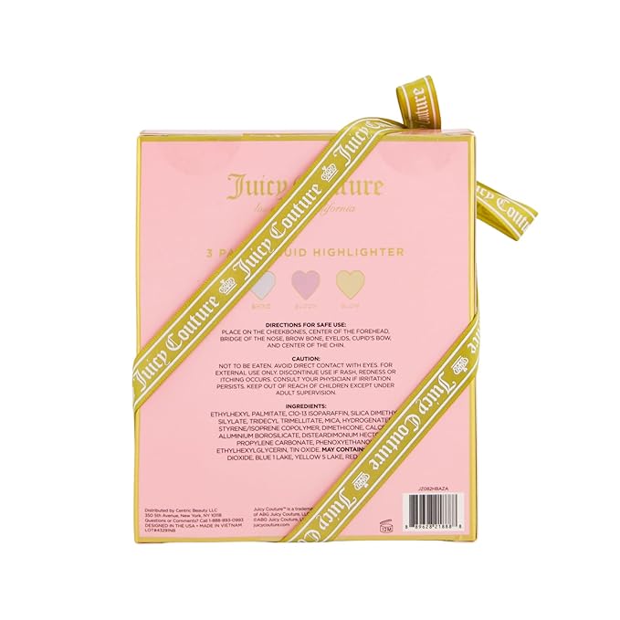 Juicy Couture 3 Pack Liquid Highlighter Makeup Set – Bloom, Shine, & Glow, Buildable & Lightweight