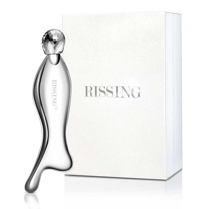 4-in-1 Gua Sha Facial Tools: Lymphatic Drainage Massager Facial Roller for Wrinkles and Lifting, Stainless Steel Gua Sha Tool for Face (Portable Box Edition)