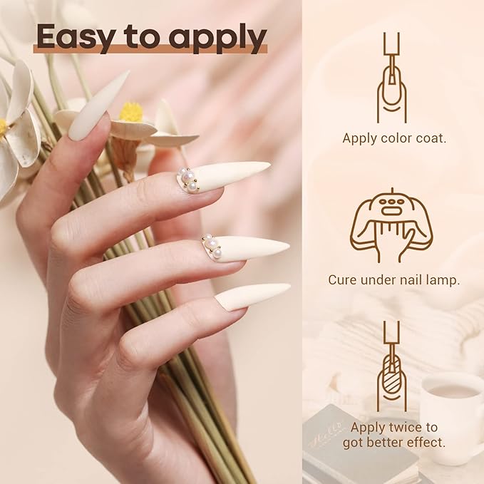 modelones Gel Nail Polish Set- 6 Colors White Nude Brown Gel Polish Skin Tone Neutral Beige Tan Taupe Nail Polish Kit Popular Fall Winter Soak Off Soapnails Nail Art Manicure DIY Salon Gift for Women