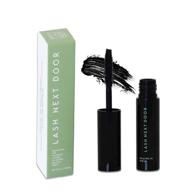 Lash Next Door Mini Mascara Black – Travel Size Volumizing & Lengthening No Clump Smudge-Proof Makeup for Lashes