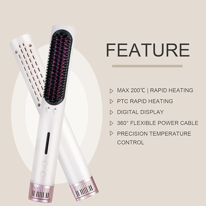Hair Straightener Brush - Straightening Comb with Negative Ions for Women, Professional Styling Tools, Anti-Frizz