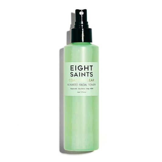 Eight Saints Coast is Clear Seaweed Anti Aging Face Toner, Natural and Organic Alcohol Free Witch Hazel Toner for Face, Minimizes Large Pores and Redness, 6 Ounces