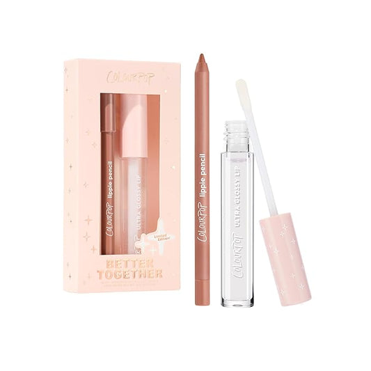 ColourPop Better Together Lip Pencil & Gloss Duo - Warm Nude Lip Combo for Definition & Shine - Includes Shades BFF & 20 Carats (2 Count)