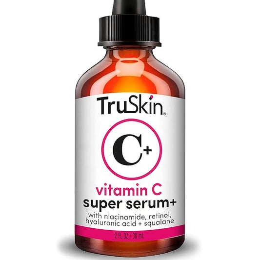 TruSkin Vitamin C Super Serum for Face – All-in-One Anti-Aging Serum with Vitamin C, Retinol, Niacinamide, Hyaluronic Acid & Squalane – Improve Appearance of Dark Spots, Firmness & Texture, 2 Fl Oz
