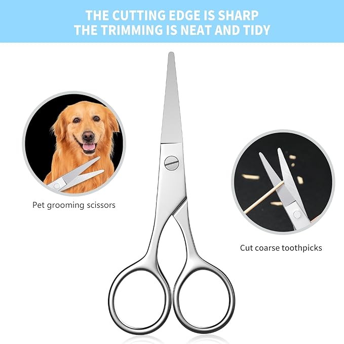 Precision Nose & Eyebrow Hair Scissors - Small, Professional Grooming Tool for Eyebrows, Nose Hair, Beard, Eyelashes, & Ear Hair - Ideal Gifts for Men & Women. (Small scissors - Round Head)